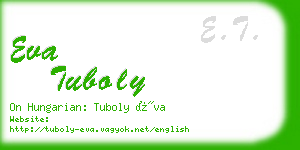 eva tuboly business card